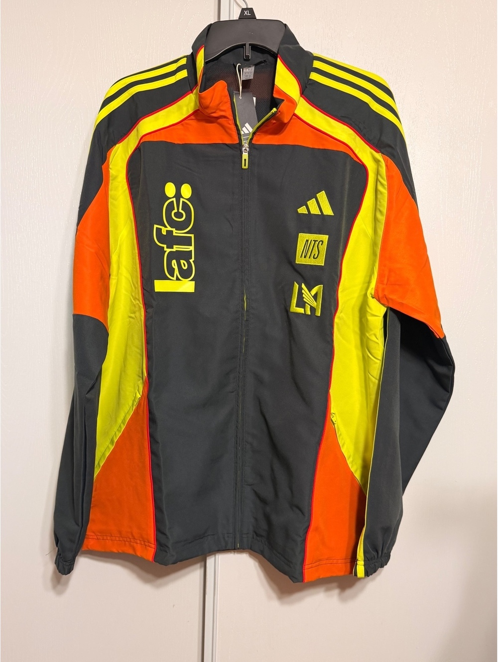 Adidas LAFC NTS Travel Track Jacket Mens Large MLS Soccer Gray Orange NWT